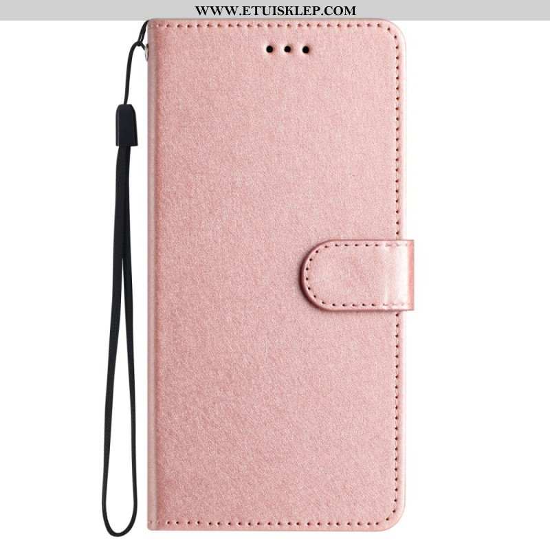 Etui Folio do iPhone 15 Plus z Łańcuch Pastelowy Z Paskiem